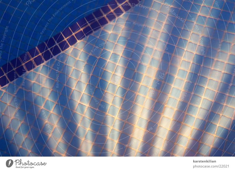 Light Mosaic Underwater photo Flow Swimming pool Obscure Tile Beam of light Blue Lamp Lighting