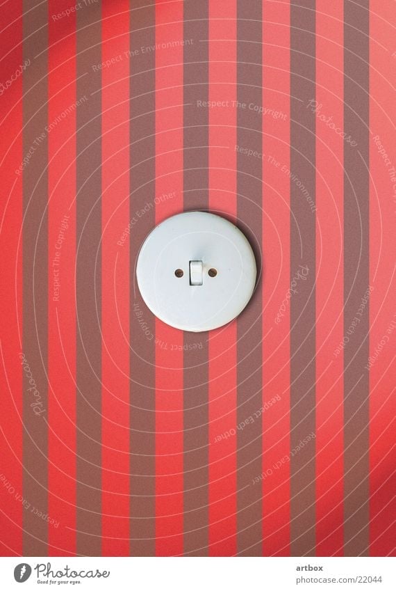 Lights on! Light switch Switch Retro Stripe Activate Electricity Wallpaper Electrician Living or residing snap nose up Here we go!