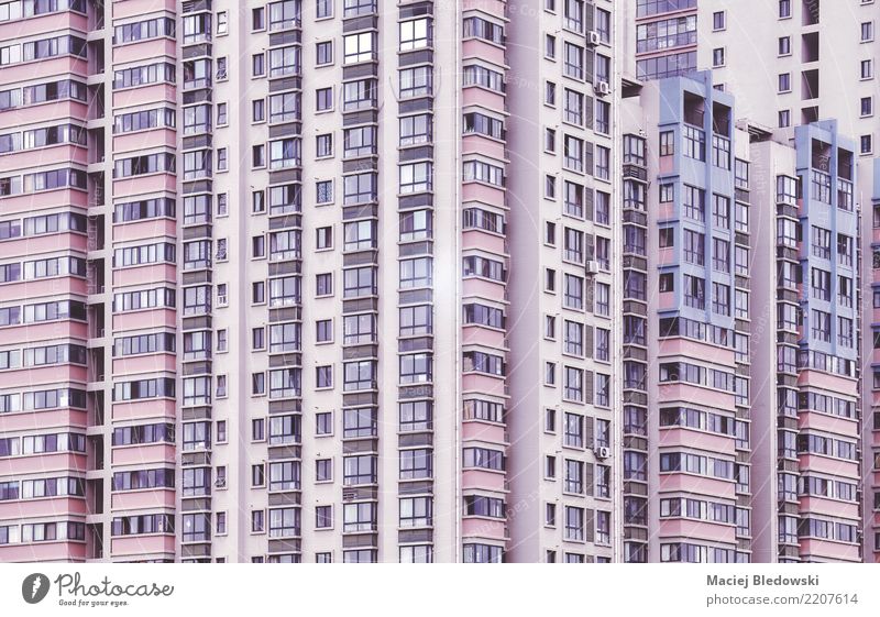 Windows Flat (apartment) House (Residential Structure) Town Building Architecture Wall (barrier) Wall (building) Facade Retro Violet Pink Sadness Lovesickness