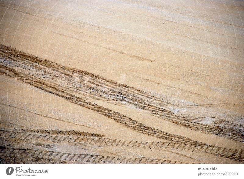 World Cultural Heritage Dresden Sand excavator track Tracks Furrow Level Colour photo Exterior shot Detail Structures and shapes Deserted Copy Space right