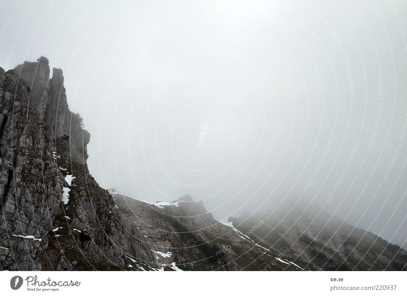 Way to Mordor '3 Elements Clouds Summer Autumn Bad weather Rock Alps Mountain wörns Chalk alps Karwendelgebirge Dark Sharp-edged Gray Attentive Loneliness