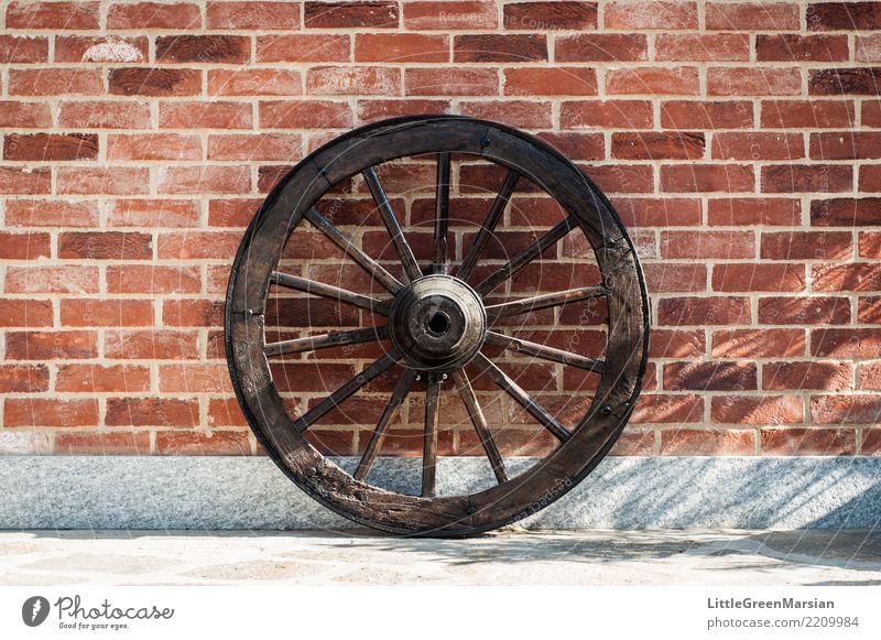 Rollin‘ rollin‘ rollin‘... House (Residential Structure) Wall (barrier) Wall (building) Facade Terrace Round Brick wall Wheel Wood Old Transport Farm Antique