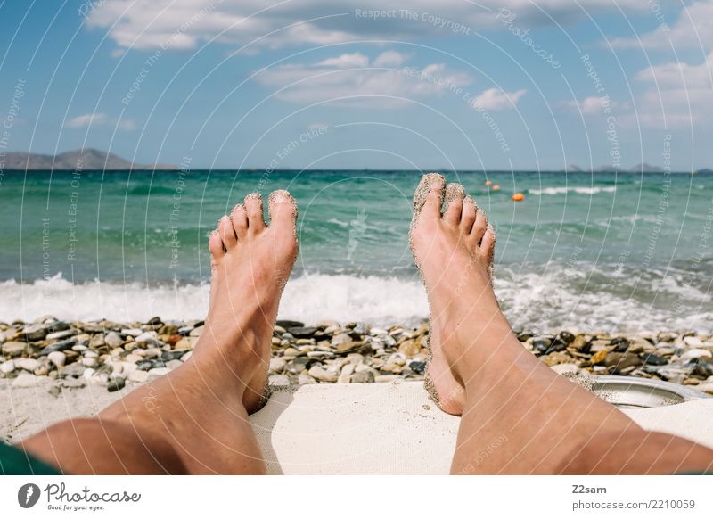 so it can be endured Vacation & Travel Summer vacation Beach Ocean Island Young man Youth (Young adults) Legs Feet 18 - 30 years Adults Nature Landscape Sand