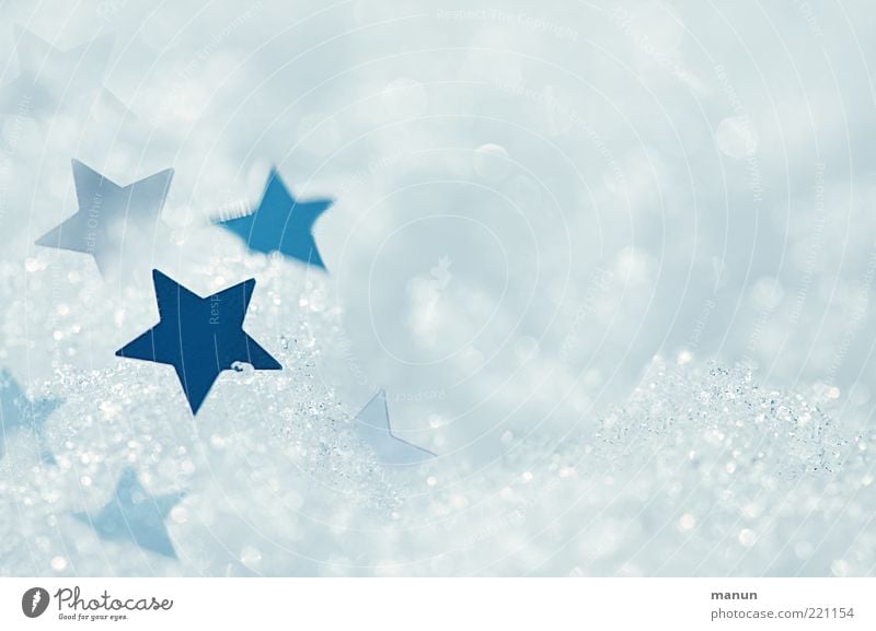 ice stars Christmas star Nature Stars Ice Frost Snow Sign Star (Symbol) Star cluster Fresh Glittering Bright Cold Kitsch Original Blue Silver White Peace