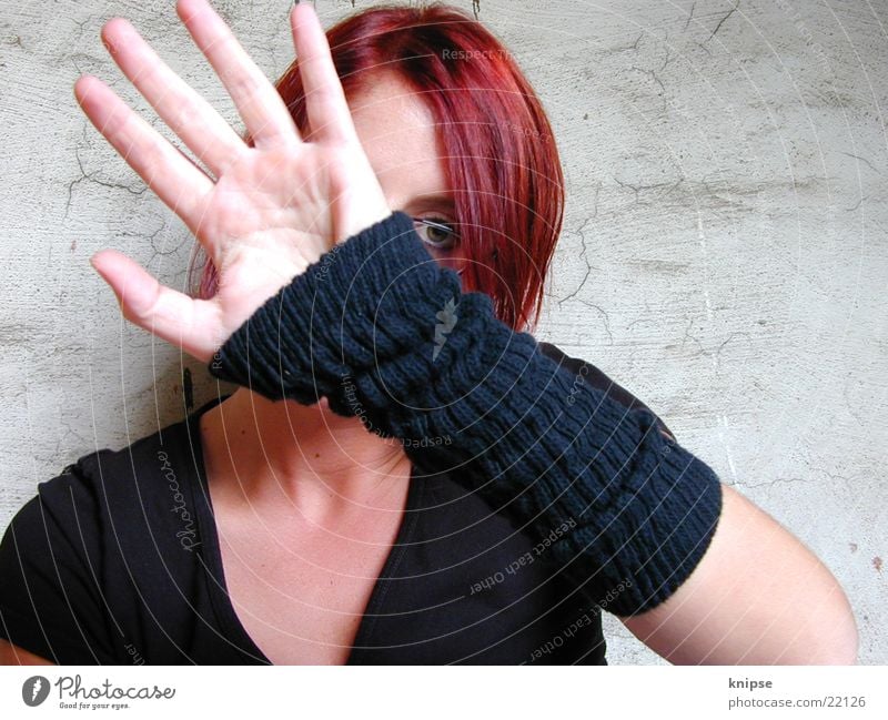shy Woman Cuffs or leggings Timidity Wall (building) wristlet Hide