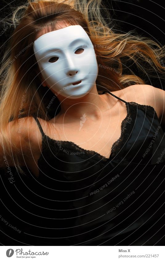 A DL for Klausi Beautiful Human being Feminine Face Chest 1 Dress Underwear Creepy Mysterious Mask Hide Unidentified Blonde Colour photo Experimental