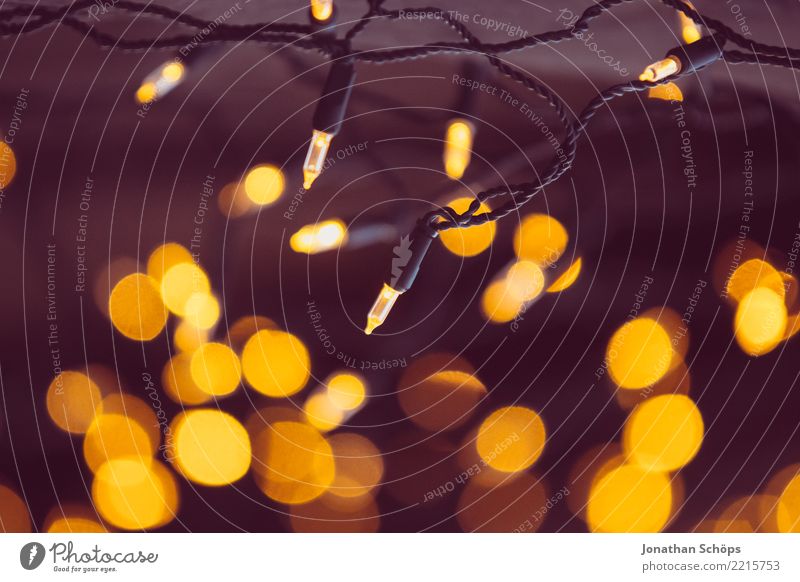Chain of Lights I Abstract Christmas & Advent Blur Gold Yellow Decoration Shallow depth of field Bright Night Orange Colour Feasts & Celebrations Glittering