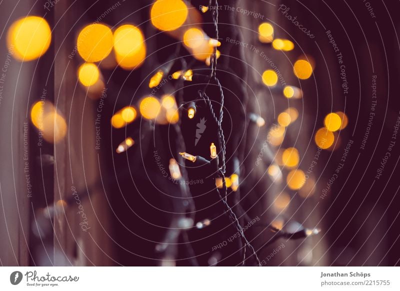 Chain of Lights II Abstract Christmas & Advent Blur Gold Yellow Decoration Shallow depth of field Bright Night Orange Colour Feasts & Celebrations Glittering