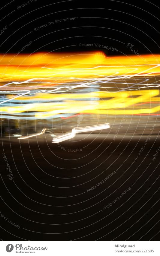Speed of Light Deserted Movement Illuminate Blue Yellow Red Black Line Colour photo Exterior shot Experimental Abstract Light (Natural Phenomenon) Long exposure