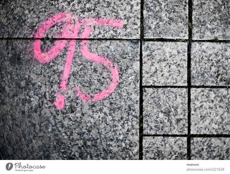 95 (LT Ulm 14.11.10) Places Wall (barrier) Wall (building) Pavement Stone Sign Digits and numbers Graffiti Line Cold Original Pink Arrangement Planning