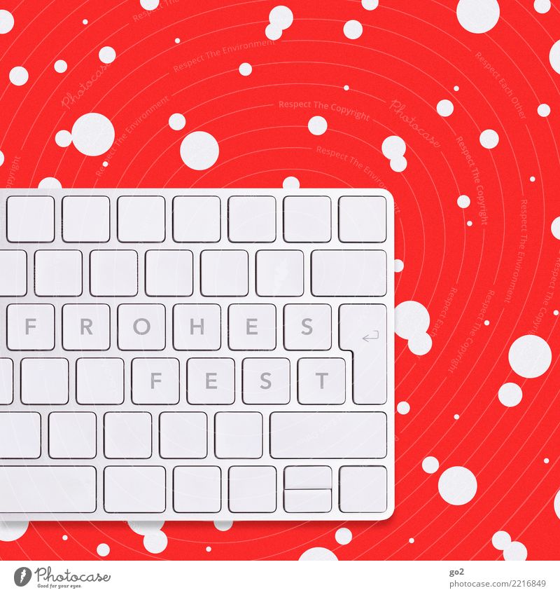 Merry Christmas Christmas & Advent Office work Workplace Computer Keyboard Hardware Technology Information Technology Internet Winter Snow Snowfall Characters