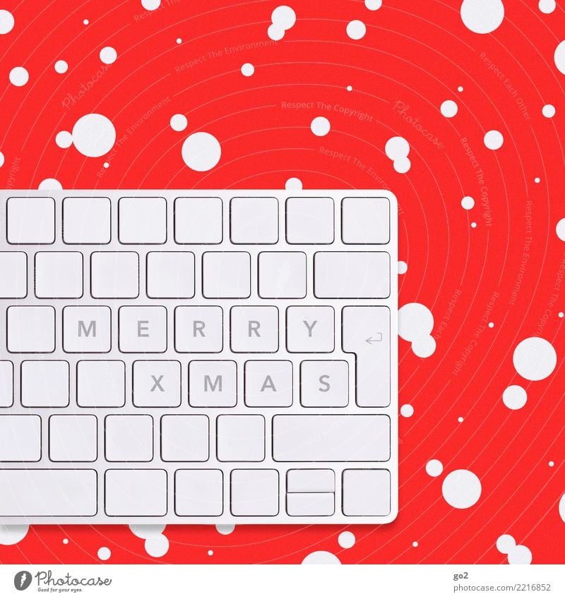 Merry Xmas Christmas & Advent Office work Workplace Computer Keyboard Hardware Technology Information Technology Internet Winter Ice Frost Snow Snowfall