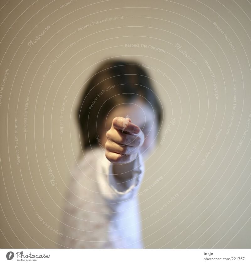 en garde ! Playing Children's game Challenging Fight Girl Hand Cool (slang) Brash Rebellious Resolve Threat Accuracy Infancy Aim Gesture Blur Colour photo