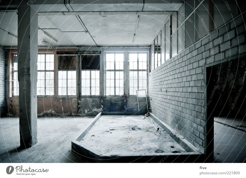 room01 Room Industrial plant Factory Manmade structures Building Wall (barrier) Wall (building) Window Old Dark Sharp-edged Cold Loneliness Floor covering