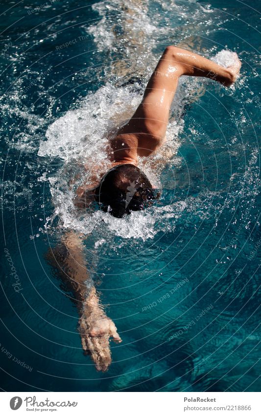#A# Swimmer 1 Human being Esthetic Sports Aquatics Swimmer (professional sportsman) Man Crawl (swim) Water Swimming pool Power Power transmission Energy