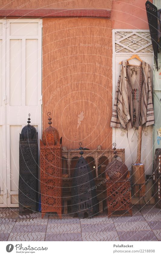 #A# Lamp shop Art Esthetic Lighting store Load Morocco Colour photo Multicoloured Exterior shot Detail Experimental Deserted Copy Space left Copy Space right
