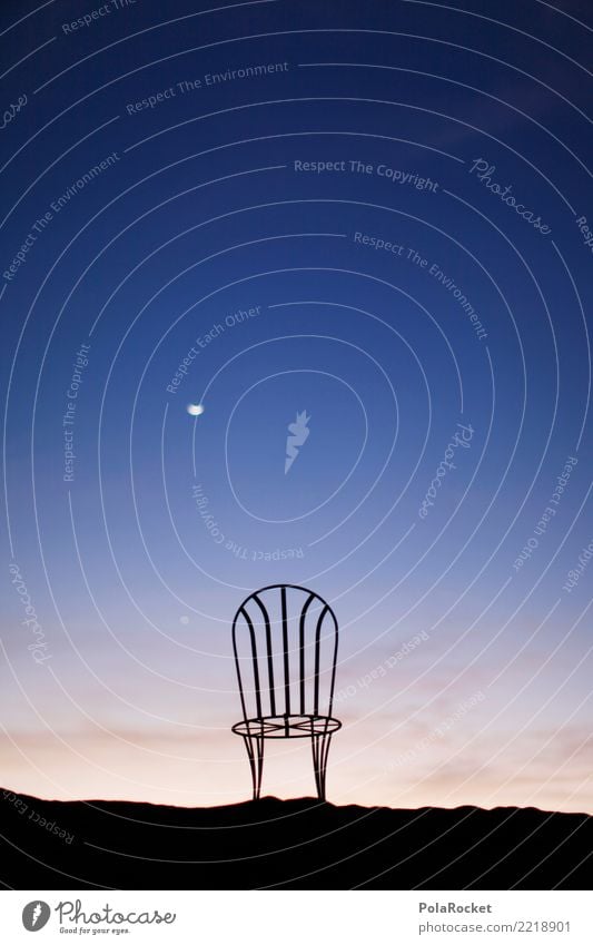 #A# Moon Chair Art Esthetic Moonlight Blue Sahara Room Time Timeless Universe Surrealism Colour photo Multicoloured Exterior shot Experimental Abstract Deserted