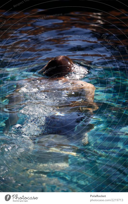 #A# show up Sports Aquatics Esthetic Emerge Dive Air Breathe Swimming pool Colour photo Multicoloured Exterior shot Detail Deserted Copy Space left