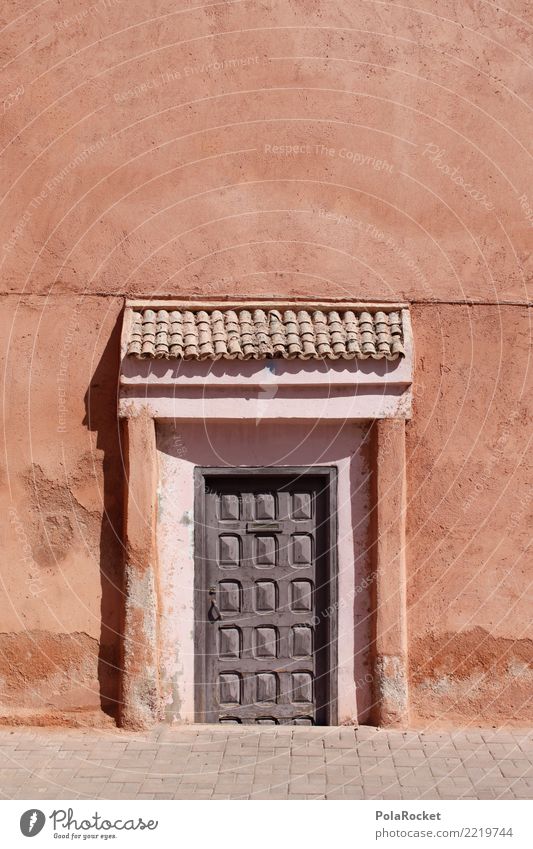 #A# Arabic Door Art Esthetic Doorframe Door lock Gate Marrakesh Morocco Facade Colour photo Subdued colour Exterior shot Detail Deserted Copy Space left