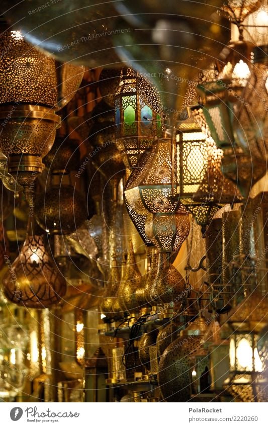 #A# Lamp shop Lifestyle Elegant Design Exotic Esthetic Near and Middle East Arabia Lamplight Lighting store Morocco Colour photo Subdued colour Interior shot