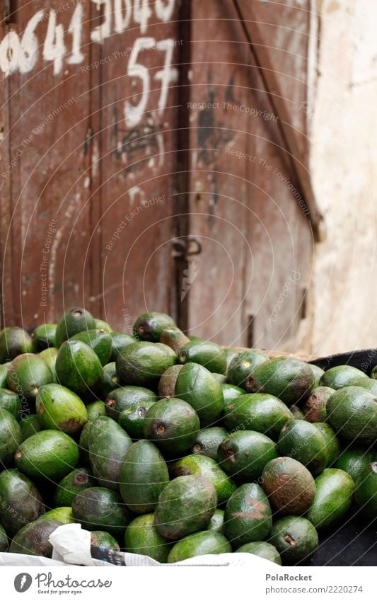 #A# Avocado stand Food Esthetic Green Market day Morocco Marrakesh Many Healthy Eating Market stall Colour photo Multicoloured Exterior shot Detail Experimental