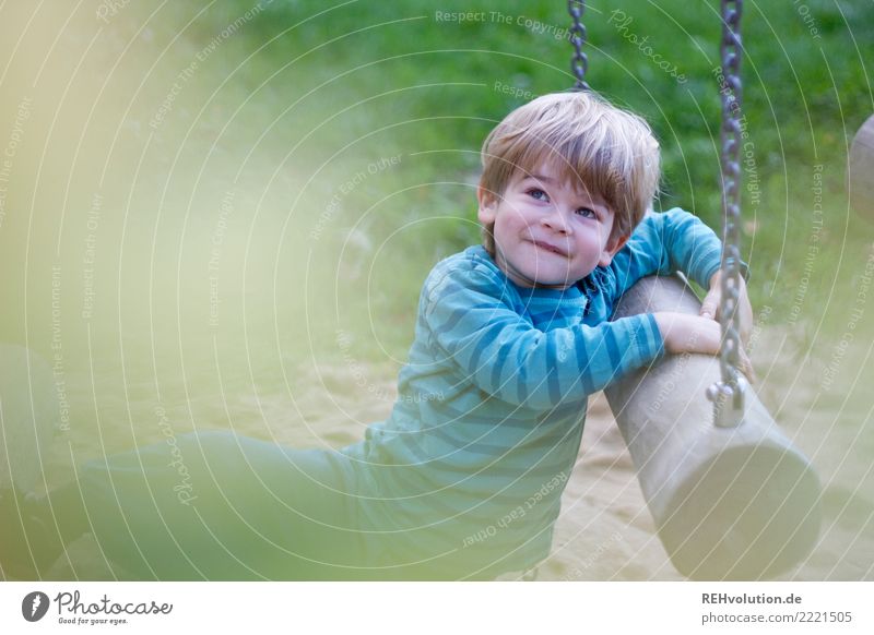 Child on the playground Leisure and hobbies Playing Human being Toddler Boy (child) 1 3 - 8 years Infancy Environment Nature Meadow Playground Blonde Movement