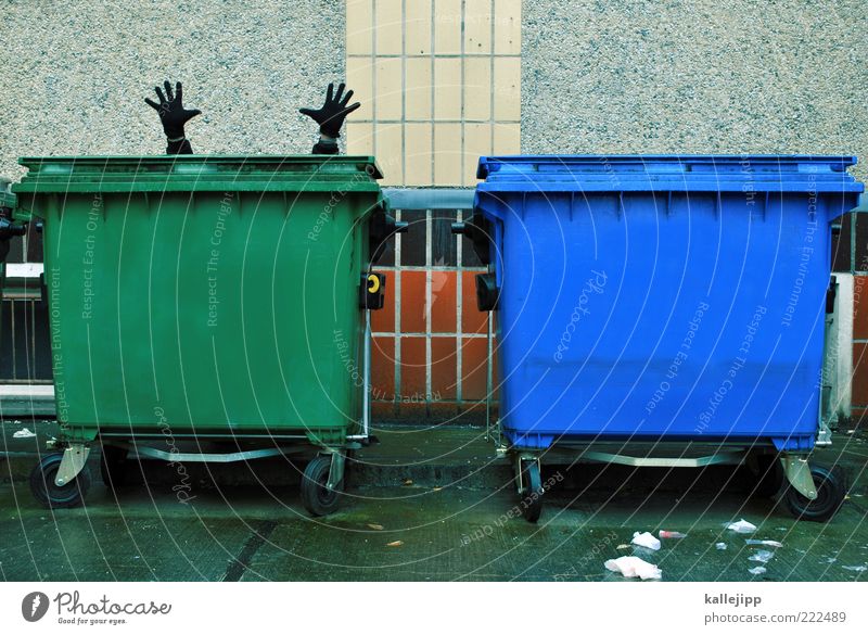 for the ton Human being Masculine Man Adults Hand Fingers 1 Trash Waste utilization Trash container Search Colour photo Subdued colour Exterior shot Day Light