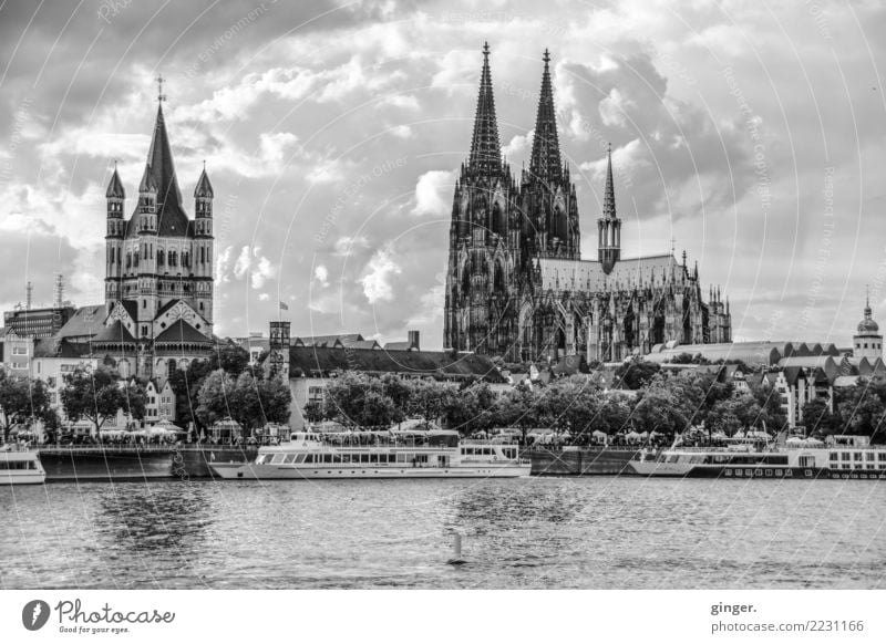 Greetings from Cologne Town Port City Downtown Old town Skyline House (Residential Structure) Church Dome Manmade structures Building Architecture