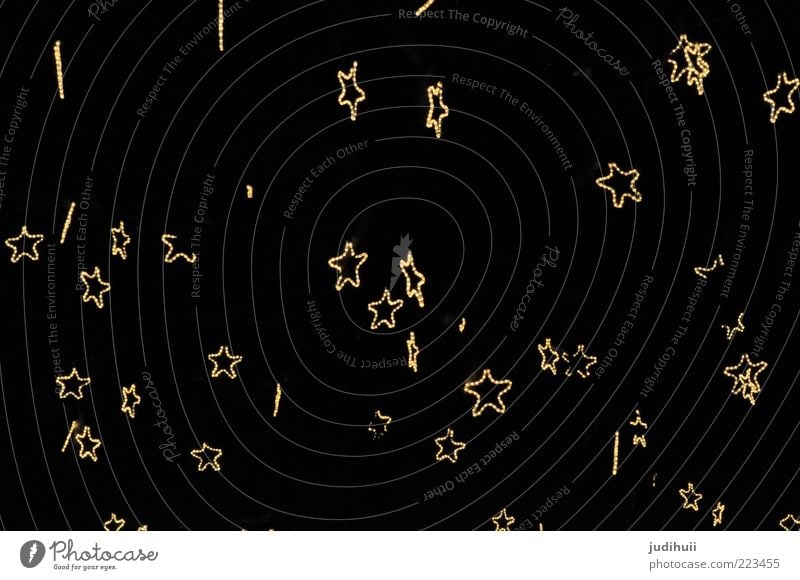 starry sky Decoration Christmas fairy lights Sign Star (Symbol) Starry sky Canopy of stars Star cluster Flying Hang Illuminate Dark Glittering Yellow Black