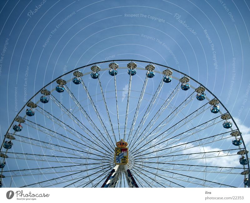 Ferris wheel Fairs & Carnivals Leisure and hobbies Round Electrical equipment Technology Tall carousel Bavarian Blue