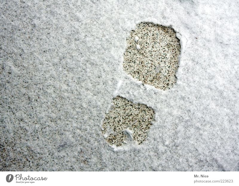 shoe size 42 Earth Winter Snow Cold Footprint Ice Seasons Walking Imprint Tracks Right Bird's-eye view Deserted Exterior shot Snow track Copy Space left