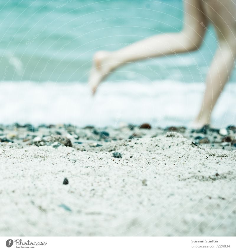 summer delights Child Infancy Legs Feet 1 Human being Waves Coast Beach Ocean Playing Summery Naked flesh Stone Sand Sandy beach Pebble Running Walking