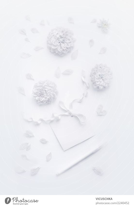 White Still Life mock up with flowers and greeting card Elegant Style Design Event Feasts & Celebrations Valentine's Day Mother's Day Wedding Birthday Flower