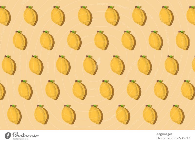 Lemons repeated pattern Fruit Design Wallpaper Nature Fresh Bright Blue Yellow Green White background food citrus orange Minimal lime healthy sweet Repeating