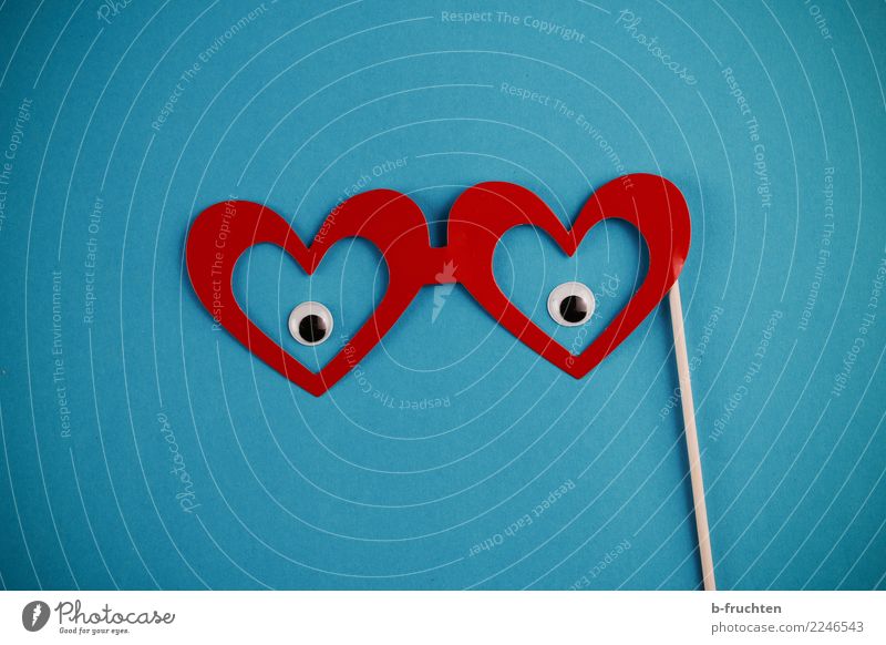 love Eyes Eyeglasses Paper Sign Love Looking Happiness Happy Blue Red Infatuation Desire Joy Friendship Idea Heart Sincere Invitation Feasts & Celebrations