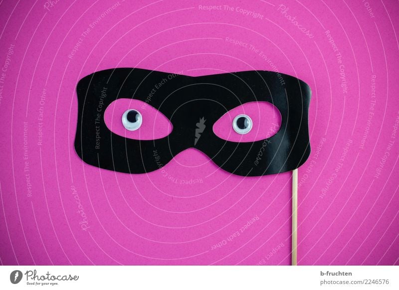 Anonymous Feasts & Celebrations Carnival Hallowe'en Mask Eyeglasses Communicate Looking Curiosity Pink Black Secrecy Uniqueness Religion and faith Surveillance