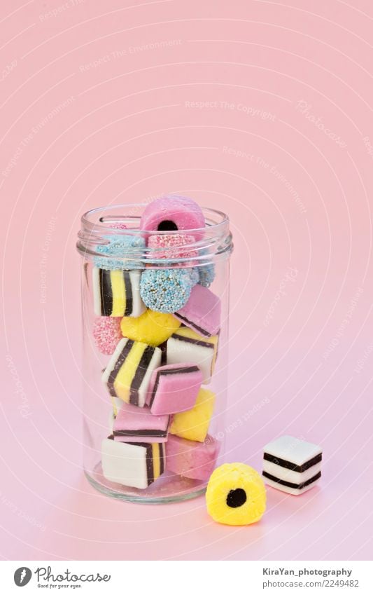 Glass jar with jelly chewing sweets Dessert Candy Jam Bottle Joy Party Eating Feasts & Celebrations Valentine's Day Mother's Day Hallowe'en New Year's Eve