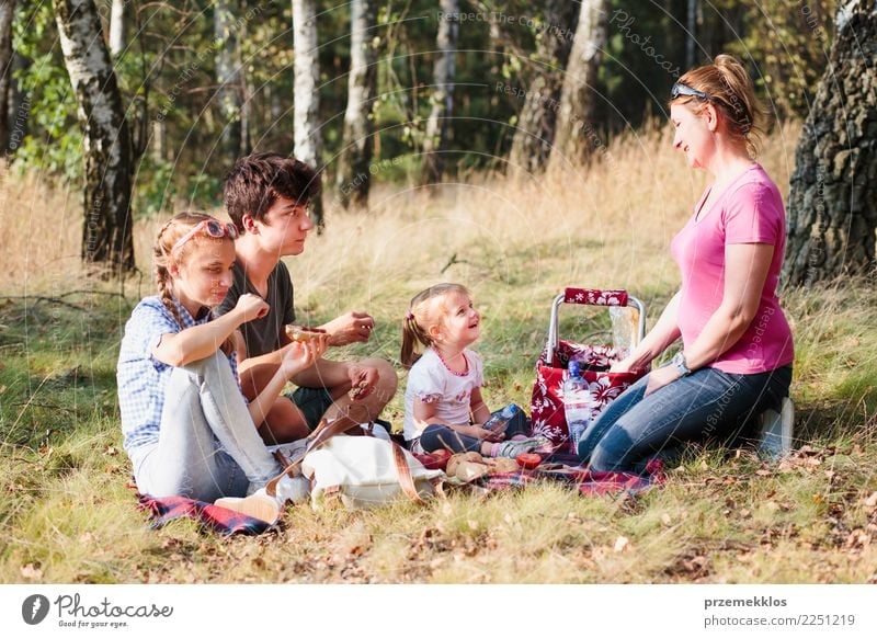 Family spending vacation time together on a picnic Lifestyle Joy Happy Relaxation Vacation & Travel Summer Child Girl Boy (child) Young woman