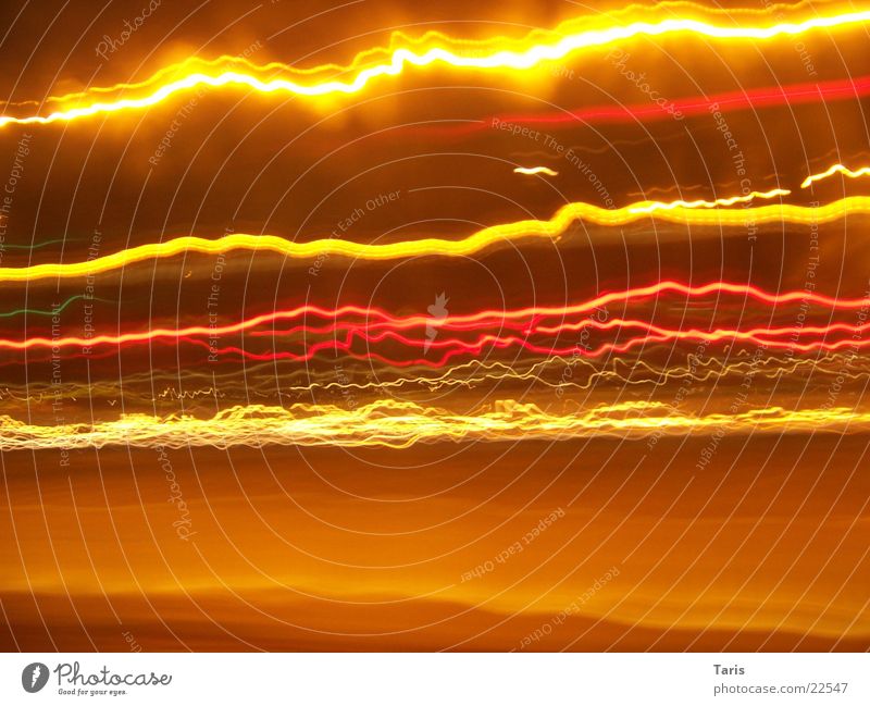 city thunderstorm Light Stripe Lightning Yellow Red Sharp-edged Long exposure Exposure glowing Bright