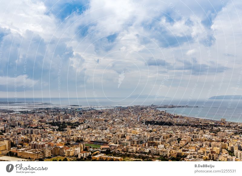 View of Trapani (Sicily). Italy vacation Vacation & Travel Colour photo Ocean Exterior shot Tourism Deserted Flair Mediterranean built Southern Overview Review