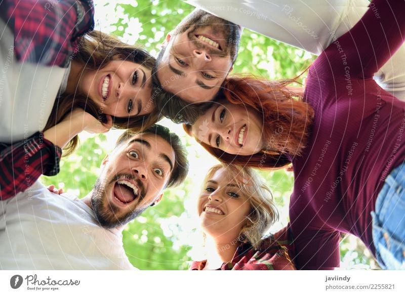 Group of young people together outdoors Lifestyle Joy Beautiful Human being Masculine Feminine Young woman Youth (Young adults) Young man Woman Adults Man