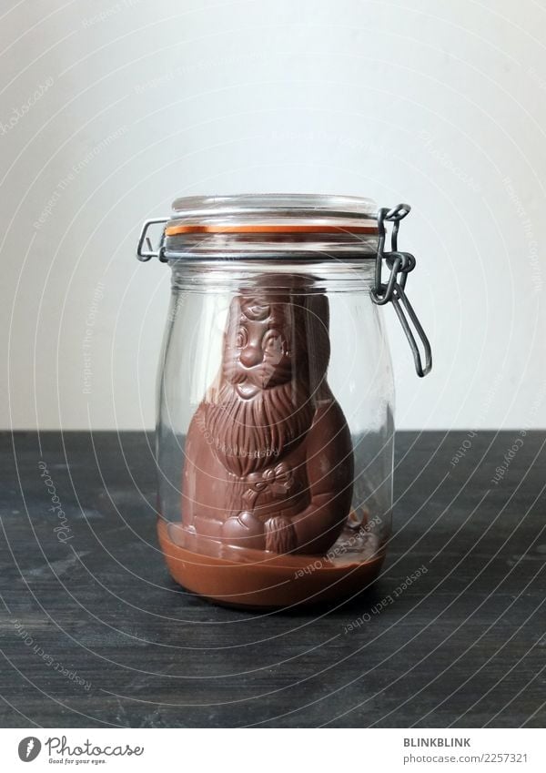 Santa Claus in a preserving jar Candy Chocolate potted Nutrition Preserving jar Design Winter Kitchen Christmas & Advent Masculine Man Adults Culture