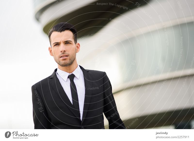 young businessman near a office building Happy Beautiful Hair and hairstyles Success Profession Office Business Human being Masculine Young man