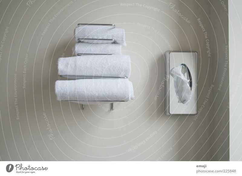 Hotel impression II Personal hygiene Bathroom Gray White Monochrome Towel Arrangement Handkerchief Bracket Box Hotel room Wall (building) Body care tools