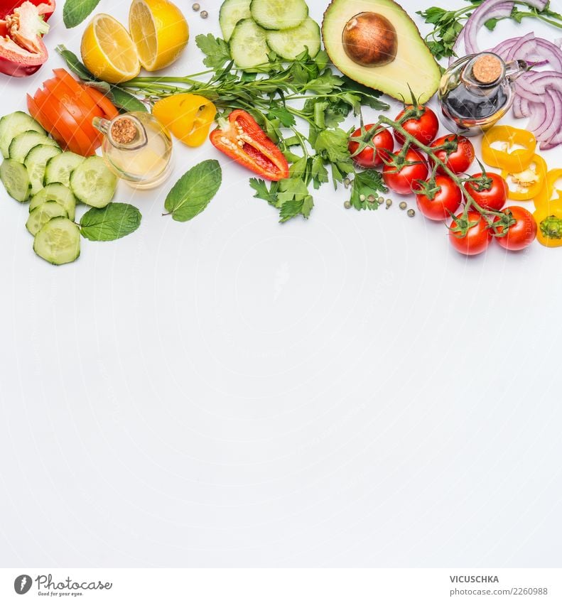 Fresh vegetable ingredients for salad Food Vegetable Lettuce Salad Nutrition Organic produce Vegetarian diet Diet Style Design Healthy Healthy Eating Restaurant
