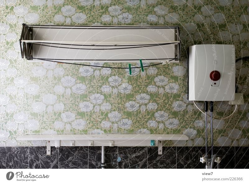 Boilers and flowers Redecorate Decoration Wallpaper Room Bathroom Line Stripe Old Hideous Uniqueness Above Green Loneliness End Apocalyptic sentiment Experience