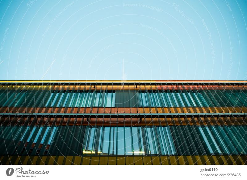 uni graz Sky Cloudless sky House (Residential Structure) Manmade structures Building Architecture Facade Window Glass Steel Exceptional New Blue Yellow Black