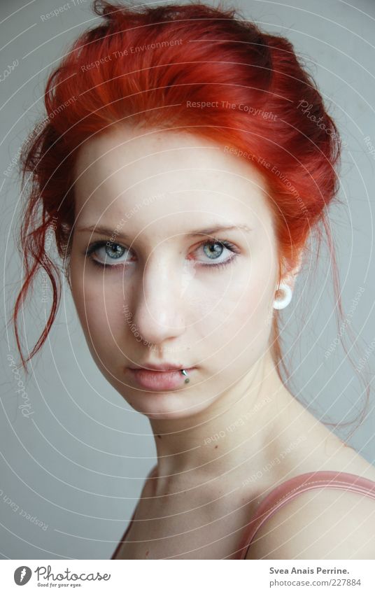 clarity. Feminine Young woman Youth (Young adults) Hair and hairstyles Face 1 Human being 18 - 30 years Adults Piercing Red-haired Braids Looking Exceptional