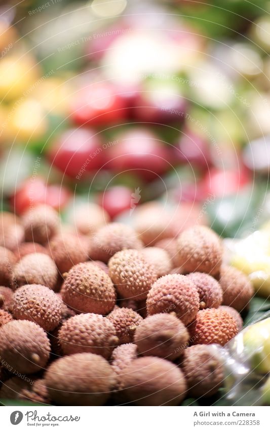 lychees Food Fruit Lychee Lie Exceptional Exotic Fresh Small Brown Multicoloured Pink Sheath Markets Market stall Vitamin Sweet Stack Offer Juicy Mature