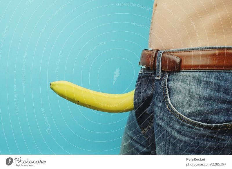 #AS# Banana Boy Human being Masculine Stand Jeans Belt Blue Eroticism Funny Deserted Body Brash Naked Self-confident Arrogant Gesture Offensive Length Measure